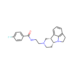 O=C(NCCN1CC[C@@H]2[C@H](C1)c1cccc3c1N2CC3)c1ccc(F)cc1 ZINC000013443399