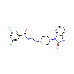 O=C(NCCN1CCC(n2c(=O)[nH]c3ccccc32)CC1)c1cc(Cl)cc(Cl)c1 ZINC000058540872