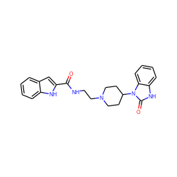 O=C(NCCN1CCC(n2c(=O)[nH]c3ccccc32)CC1)c1cc2ccccc2[nH]1 ZINC000028878995