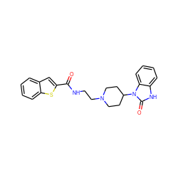 O=C(NCCN1CCC(n2c(=O)[nH]c3ccccc32)CC1)c1cc2ccccc2s1 ZINC000028879010