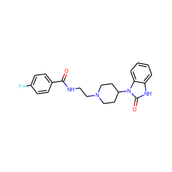 O=C(NCCN1CCC(n2c(=O)[nH]c3ccccc32)CC1)c1ccc(F)cc1 ZINC000028878946