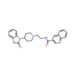 O=C(NCCN1CCC(n2c(=O)[nH]c3ccccc32)CC1)c1cnc2ccccc2c1 ZINC000028878988