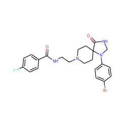 O=C(NCCN1CCC2(CC1)C(=O)NCN2c1ccc(Br)cc1)c1ccc(F)cc1 ZINC000064516181