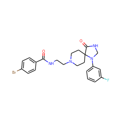 O=C(NCCN1CCC2(CC1)C(=O)NCN2c1cccc(F)c1)c1ccc(Br)cc1 ZINC000095585151