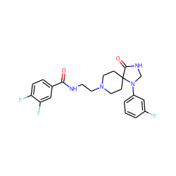 O=C(NCCN1CCC2(CC1)C(=O)NCN2c1cccc(F)c1)c1ccc(F)c(F)c1 ZINC000072137517