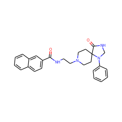 O=C(NCCN1CCC2(CC1)C(=O)NCN2c1ccccc1)c1ccc2ccccc2c1 ZINC000040896792