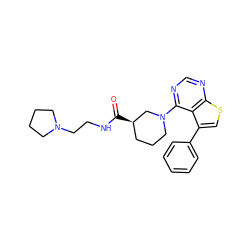 O=C(NCCN1CCCC1)[C@@H]1CCCN(c2ncnc3scc(-c4ccccc4)c23)C1 ZINC000146501197