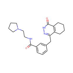 O=C(NCCN1CCCC1)c1cccc(Cc2n[nH]c(=O)c3c2CCCC3)c1 ZINC000167304305