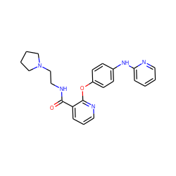 O=C(NCCN1CCCC1)c1cccnc1Oc1ccc(Nc2ccccn2)cc1 ZINC000142565246