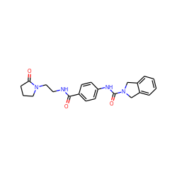 O=C(NCCN1CCCC1=O)c1ccc(NC(=O)N2Cc3ccccc3C2)cc1 ZINC000168055080