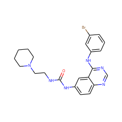 O=C(NCCN1CCCCC1)Nc1ccc2ncnc(Nc3cccc(Br)c3)c2c1 ZINC000653861704