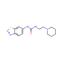 O=C(NCCN1CCCCC1)Nc1ccc2nnsc2c1 ZINC000095584847