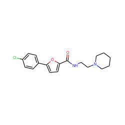 O=C(NCCN1CCCCC1)c1ccc(-c2ccc(Cl)cc2)o1 ZINC000040422948