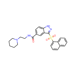 O=C(NCCN1CCCCC1)c1ccc2[nH]nc(S(=O)(=O)c3cccc4ccccc34)c2c1 ZINC000066102681