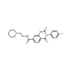 O=C(NCCN1CCCCC1)c1ccc2c(=O)n(-c3ccc(F)cc3)c(=O)[nH]c2c1 ZINC000028639882