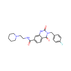 O=C(NCCN1CCCCC1)c1ccc2c(=O)n(Cc3ccc(F)cc3)c(=O)[nH]c2c1 ZINC000028640456