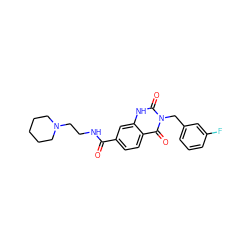 O=C(NCCN1CCCCC1)c1ccc2c(=O)n(Cc3cccc(F)c3)c(=O)[nH]c2c1 ZINC000028640454