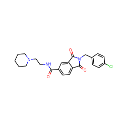 O=C(NCCN1CCCCC1)c1ccc2c(c1)C(=O)N(Cc1ccc(Cl)cc1)C2=O ZINC000028884768