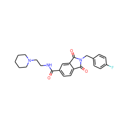 O=C(NCCN1CCCCC1)c1ccc2c(c1)C(=O)N(Cc1ccc(F)cc1)C2=O ZINC000028884726