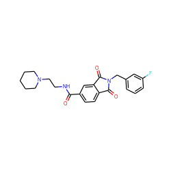 O=C(NCCN1CCCCC1)c1ccc2c(c1)C(=O)N(Cc1cccc(F)c1)C2=O ZINC000028884696