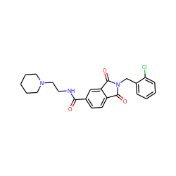 O=C(NCCN1CCCCC1)c1ccc2c(c1)C(=O)N(Cc1ccccc1Cl)C2=O ZINC000028884740