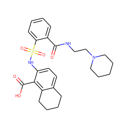 O=C(NCCN1CCCCC1)c1ccccc1S(=O)(=O)Nc1ccc2c(c1C(=O)O)CCCC2 ZINC000014964803