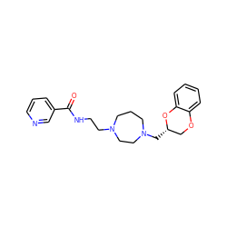 O=C(NCCN1CCCN(C[C@H]2COc3ccccc3O2)CC1)c1cccnc1 ZINC000040916960