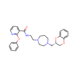 O=C(NCCN1CCCN(C[C@H]2COc3ccccc3O2)CC1)c1cccnc1Oc1ccccc1 ZINC000040951657