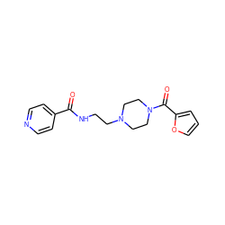 O=C(NCCN1CCN(C(=O)c2ccco2)CC1)c1ccncc1 ZINC000033361477