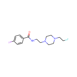 O=C(NCCN1CCN(CCF)CC1)c1ccc(I)cc1 ZINC000028702540