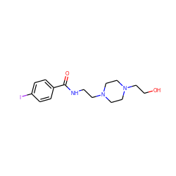 O=C(NCCN1CCN(CCO)CC1)c1ccc(I)cc1 ZINC000028702543