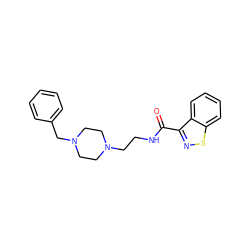 O=C(NCCN1CCN(Cc2ccccc2)CC1)c1nsc2ccccc12 ZINC000022937382