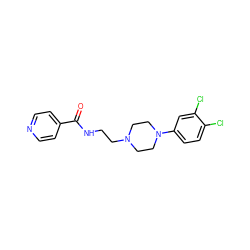 O=C(NCCN1CCN(c2ccc(Cl)c(Cl)c2)CC1)c1ccncc1 ZINC000653689000