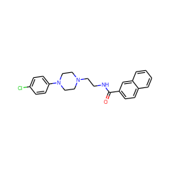 O=C(NCCN1CCN(c2ccc(Cl)cc2)CC1)c1ccc2ccccc2c1 ZINC000056965928