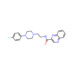 O=C(NCCN1CCN(c2ccc(F)cc2)CC1)c1cnc2ccccc2n1 ZINC000038589090