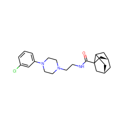 O=C(NCCN1CCN(c2cccc(Cl)c2)CC1)C12C[C@@H]3CC1C[C@H](C3)C2 ZINC000100840442