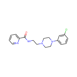 O=C(NCCN1CCN(c2cccc(Cl)c2)CC1)c1ccccn1 ZINC000121787994