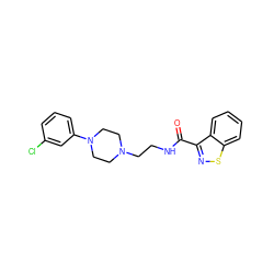 O=C(NCCN1CCN(c2cccc(Cl)c2)CC1)c1nsc2ccccc12 ZINC000013737876