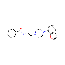 O=C(NCCN1CCN(c2cccc3ccoc23)CC1)C1CCCCC1 ZINC000013738313