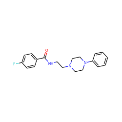 O=C(NCCN1CCN(c2ccccc2)CC1)c1ccc(F)cc1 ZINC000053172833