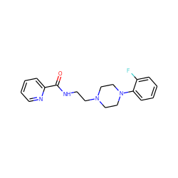 O=C(NCCN1CCN(c2ccccc2F)CC1)c1ccccn1 ZINC000038590540