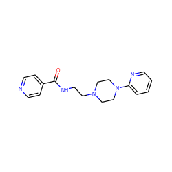 O=C(NCCN1CCN(c2ccccn2)CC1)c1ccncc1 ZINC000653808744