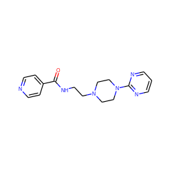 O=C(NCCN1CCN(c2ncccn2)CC1)c1ccncc1 ZINC000057062092