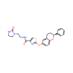 O=C(NCCN1CCNC1=O)c1csc(Oc2ccc3c(c2)CC[C@@H](c2ccccc2)O3)n1 ZINC000169710736