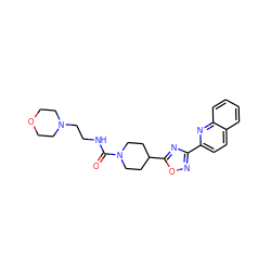 O=C(NCCN1CCOCC1)N1CCC(c2nc(-c3ccc4ccccc4n3)no2)CC1 ZINC000072180869