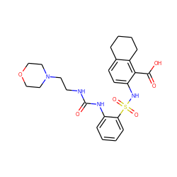 O=C(NCCN1CCOCC1)Nc1ccccc1S(=O)(=O)Nc1ccc2c(c1C(=O)O)CCCC2 ZINC000014964709