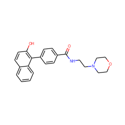 O=C(NCCN1CCOCC1)c1ccc(-c2c(O)ccc3ccccc23)cc1 ZINC000084724784