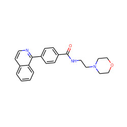 O=C(NCCN1CCOCC1)c1ccc(-c2nccc3ccccc23)cc1 ZINC000084724774