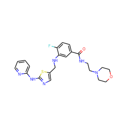 O=C(NCCN1CCOCC1)c1ccc(F)c(NCc2cnc(Nc3ccccn3)s2)c1 ZINC000036338816