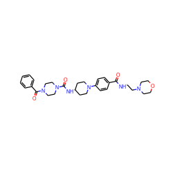 O=C(NCCN1CCOCC1)c1ccc(N2CCC(NC(=O)N3CCN(C(=O)c4ccccc4)CC3)CC2)cc1 ZINC000169703295